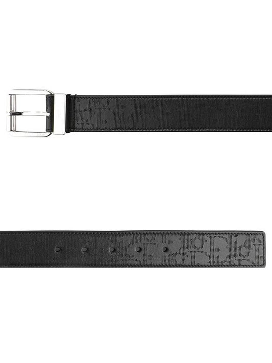 Oblique Galaxy Leather Belt Black - DIOR - BALAAN.