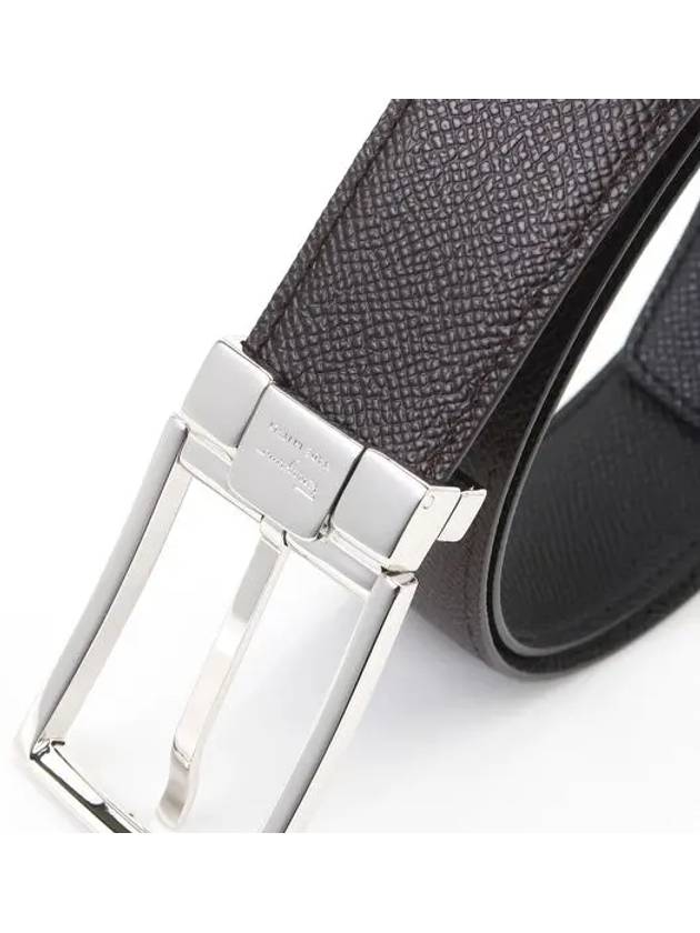 Gancini Reversible Adjustable Leather Belt Dark Brown - SALVATORE FERRAGAMO - BALAAN 5