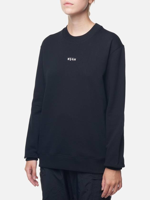 Micro Logo Print Sweatshirt Black - MSGM - BALAAN 3