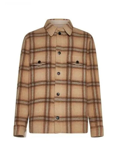 Kervon Check Wool Shirt Jacket Camel - ISABEL MARANT - BALAAN 2