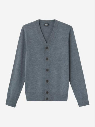 Samuel V-Neck Wool Cardigan Dark Grey - A.P.C. - BALAAN 2