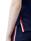 Center Back Stripe Classic Cotton Pique Relaxed Fit Short Sleeve T-Shirt Navy - THOM BROWNE - BALAAN 5