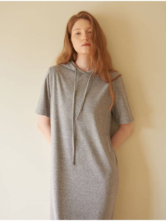 Hooded half midi dress gray - CORCA - BALAAN 2