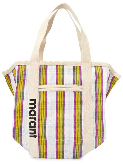 Striped Tote Bag Yellow White - ISABEL MARANT - BALAAN 2