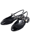 Women's Patent Velvet Leather Slingback Flat Black - MIU MIU - BALAAN 2