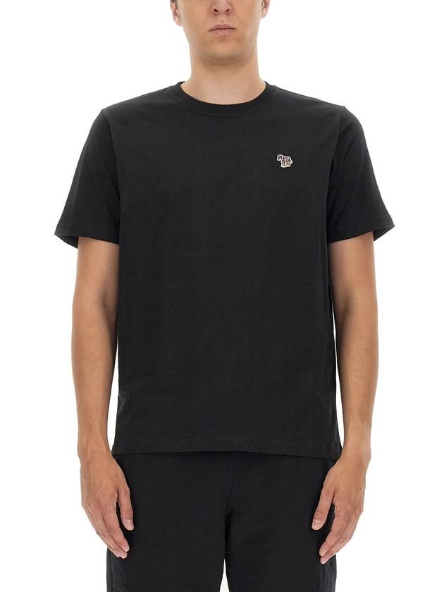 Zebra Logo Crew Neck Cotton Short Sleeve T-Shirt Black - PAUL SMITH - BALAAN 2