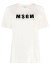 Logo Print Cotton Short Sleeve T-Shirt White - MSGM - BALAAN 2