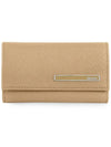 Saffiano Metal Logo Key Holder Beige - PRADA - BALAAN 5