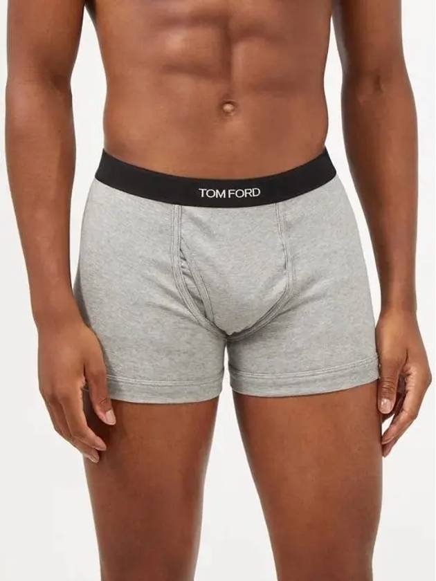 TwoPack Cotton Blend Logo Jacquard Boxer Briefs Panties Gray - TOM FORD - BALAAN 2