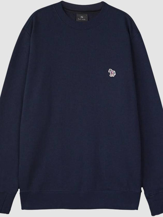 Zebra Patch Organic Cotton Sweatshirt Navy - PAUL SMITH - BALAAN 2