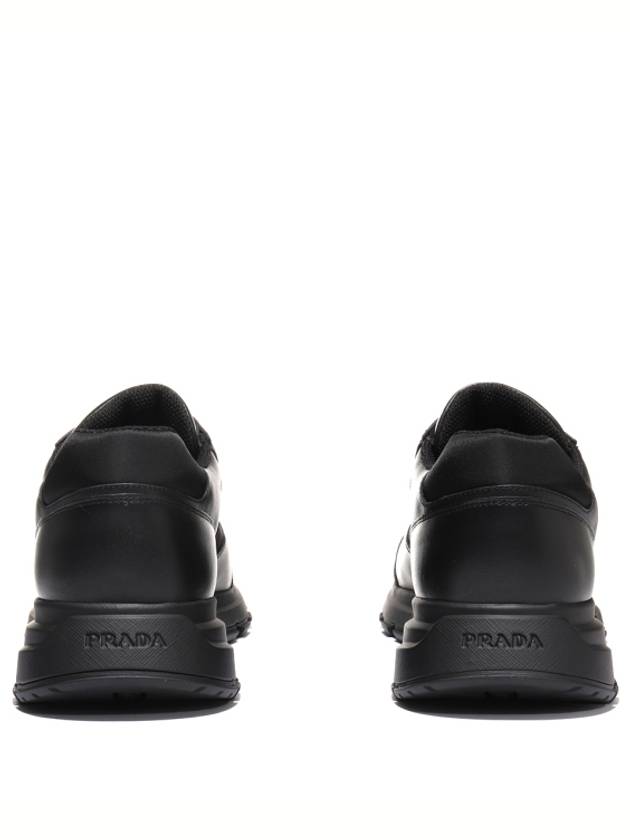 Leather Re-Nylon High Top Sneakers Black - PRADA - BALAAN 9