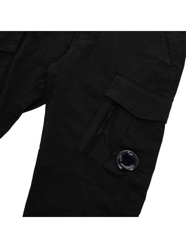 Satin Wappen Regular Fit Cargo Straight Pants Black - CP COMPANY - BALAAN 5