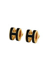 Mini Pop H Earrings Gold Noir Gold - HERMES - BALAAN 2