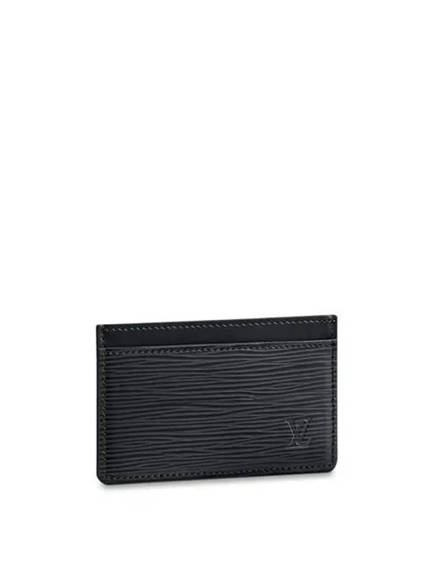 Epi Logo Leather 1-stage Card Wallet Black - LOUIS VUITTON - BALAAN 2