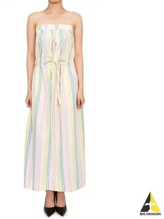 Women's Striped Strap Cotton Long Dress - GANNI - BALAAN 2