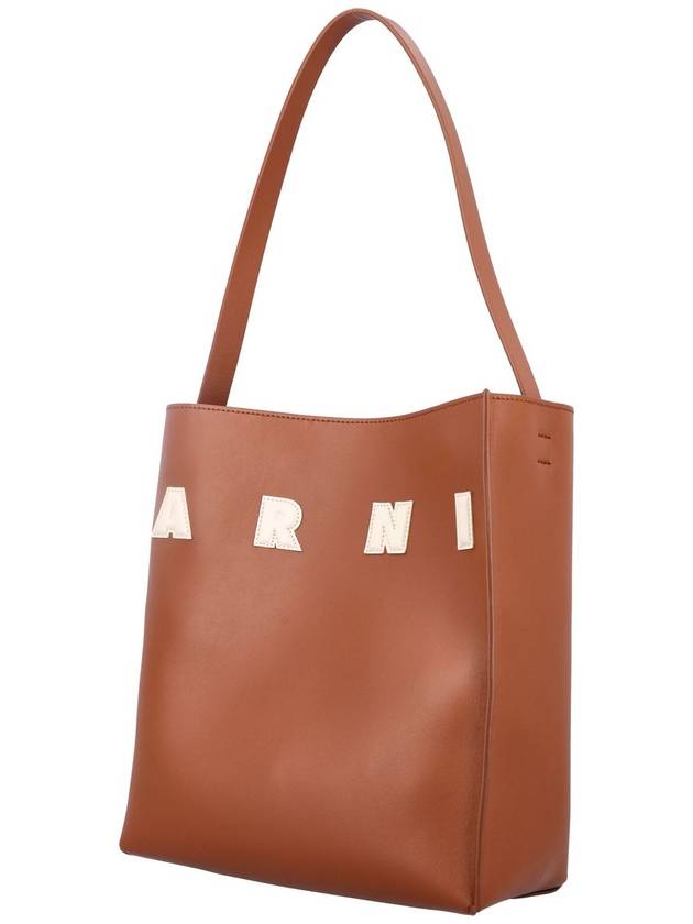 Museo Logo Patch Small Tote Bag Brown - MARNI - BALAAN 4