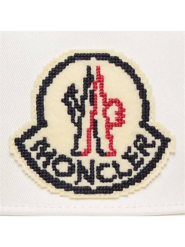 Logo Patch Ball Cap White - MONCLER - BALAAN 9