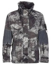 Dissolving Grid Camo Econyl Regenerated Nylon Hooded Jacket Grey - STONE ISLAND - BALAAN 2