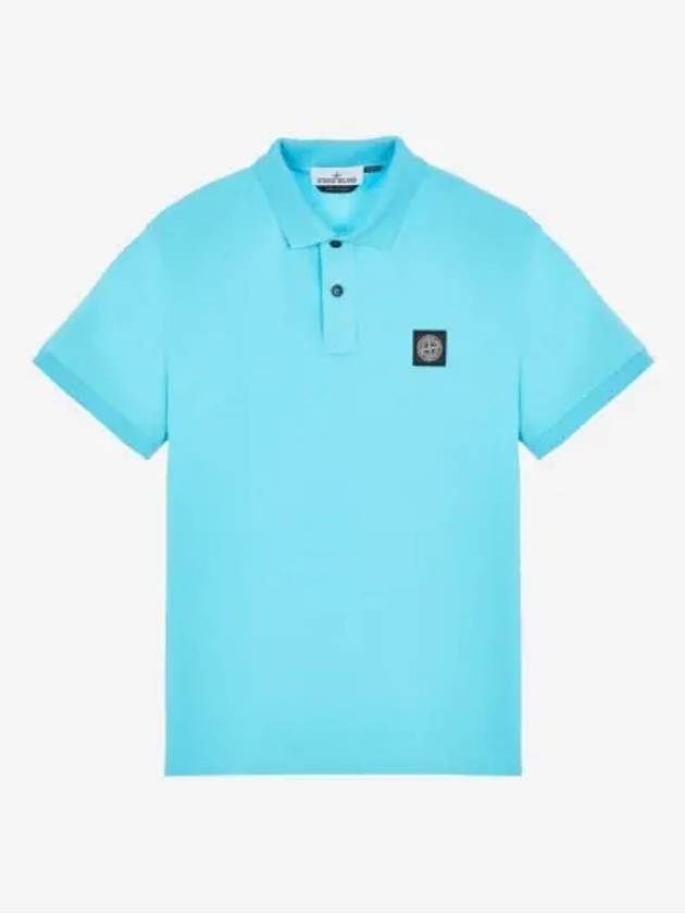 Men's Logo Patch Cotton Polo Shirt Blue - STONE ISLAND - BALAAN 2