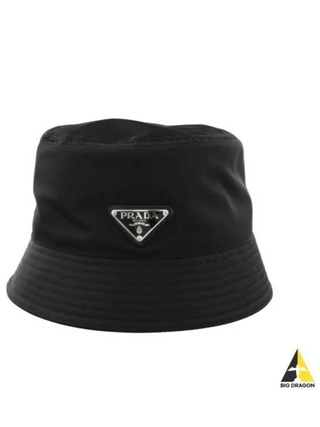 Triangle Logo Re-nylon Bucket Hat Black - PRADA - BALAAN 2