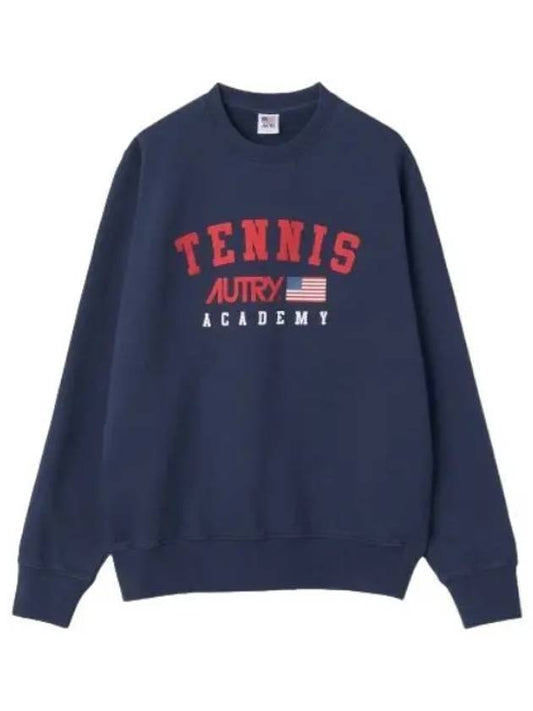 Iconic Tennis Logo Sweatshirt Blue T Shirt - AUTRY - BALAAN 1