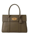 Small Bayswater Classic Grain Tote Bag Green - MULBERRY - BALAAN 2