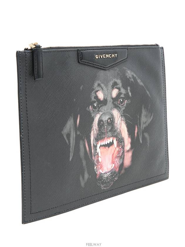 Rottweiler black medium clutch zipper pouch - GIVENCHY - BALAAN 3