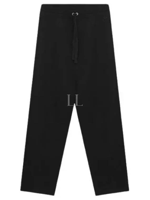 Elastic Waist Viscose Wool Straight Pants Black - AMI - BALAAN 2