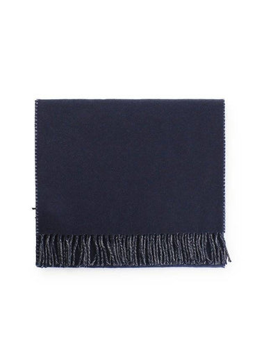 Oblique Double Side Wool Cashmere Muffler Navy Blue - DIOR - BALAAN 1