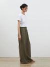 Linen wide string long pants khaki - RYUL+WAI: - BALAAN 3