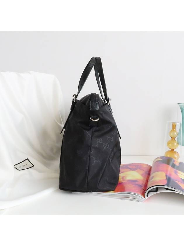 Micro GG Guccissima Nylon Tote Bag Black - GUCCI - BALAAN 6