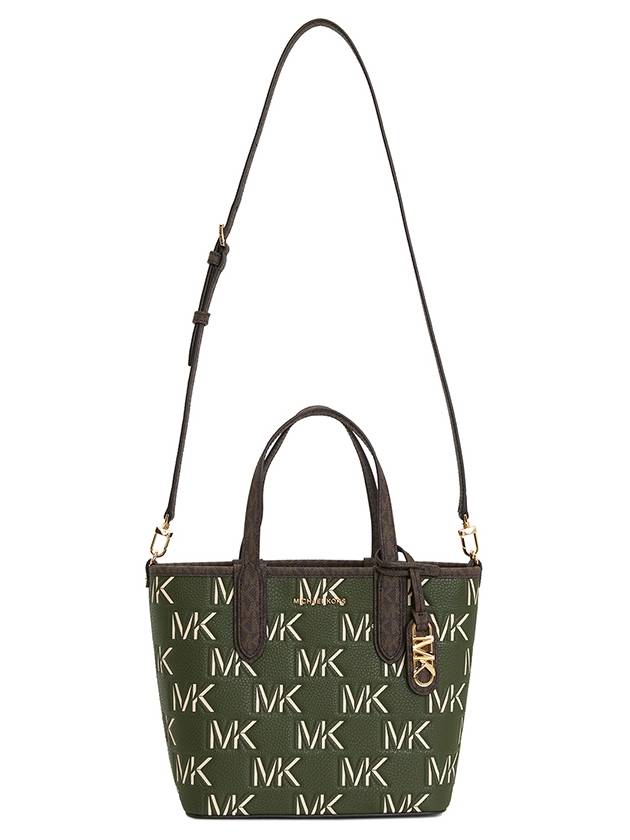 Eliza Extra Small Embossed Logo Tote Bag Green - MICHAEL KORS - BALAAN 9