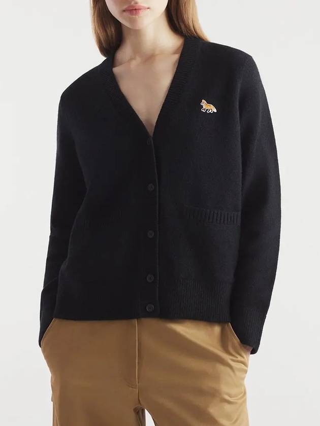 Baby Fox Patch Boxy Cardigan Black - MAISON KITSUNE - BALAAN 3