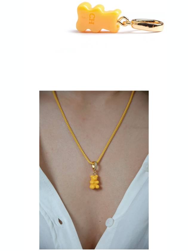 Nostalgia Bear Fave Connector Pendant Gold NYC Taxi Yellow - CRYSTAL HAZE - BALAAN 5