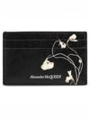 Floral Print Card Wallet Black - ALEXANDER MCQUEEN - BALAAN 2