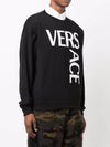 Across Logo Sweatshirt Black - VERSACE - BALAAN 3