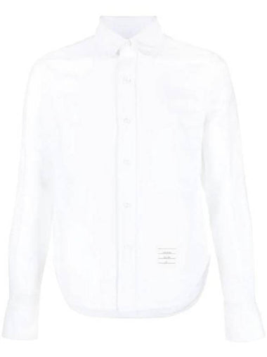 Men's Oxford Round Collar Narrow Fit Long Sleeve Shirt White - THOM BROWNE - BALAAN 1