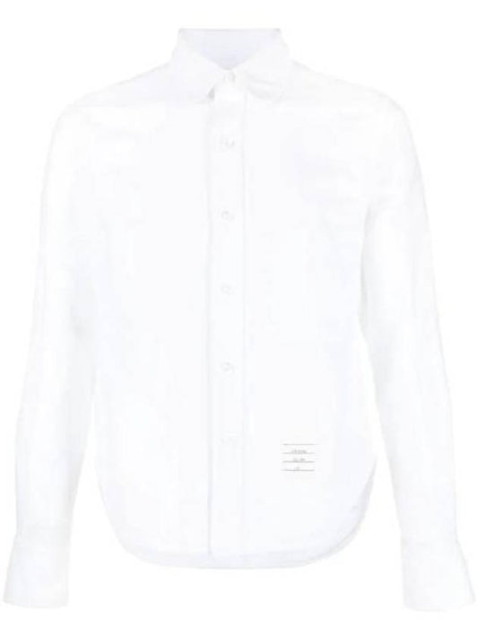 Men's Oxford Round Collar Narrow Fit Long Sleeve Shirt White - THOM BROWNE - BALAAN 1