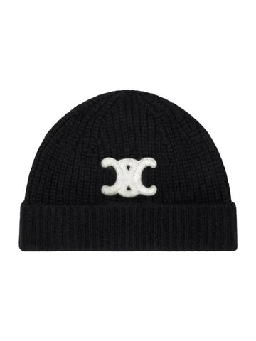 Triomphe Cashmere Seamless Beanie Black - CELINE - BALAAN 1