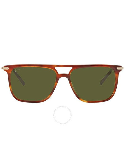 Ferragamo Green Rectangular Men's Sunglasses SF966S 216 57 - SALVATORE FERRAGAMO - BALAAN 2