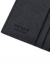 Triangle Logo Saffiano Leather Half Wallet Black - PRADA - BALAAN 8