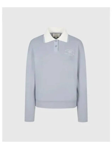 TRAVISMATHEW Women s Knit Collar Long Sleeve T Shirt Light Blue - TRAVIS SCOTT - BALAAN 1