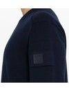 Merino Wool Crew Neck Knit Top Navy - CP COMPANY - BALAAN 6