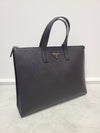 Black Saffiano triangle logo leather men s tote bag - PRADA - BALAAN 4