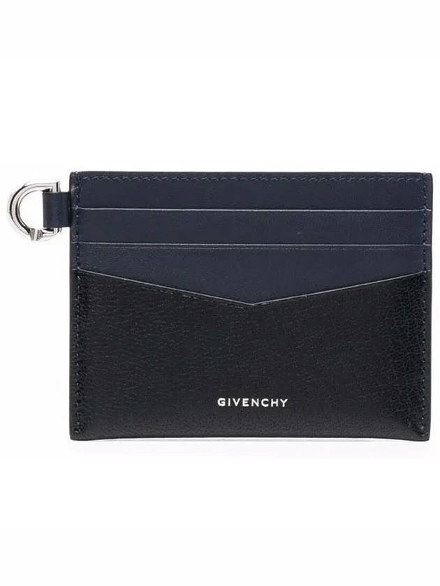 Bi-color Leather Edge Card Wallet Navy Black - GIVENCHY - BALAAN 2