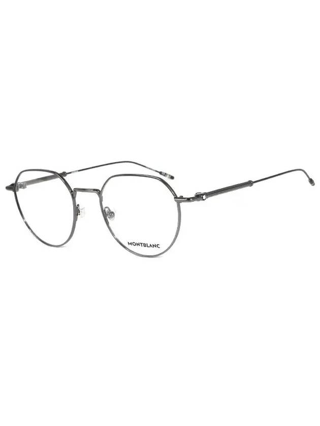 Eyewear Round Ruthenium Metal Eyeglasses Silver - MONTBLANC - BALAAN.