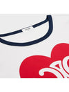 Heart Jersey Short Sleeve T-Shirt Off White - CELINE - BALAAN 3