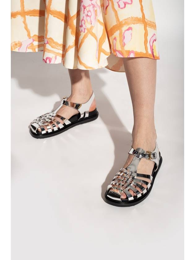 Mirror Leather Fisherman Sandals Silver - MARNI - BALAAN 3