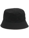 Black Nylon Silver Triangle Logo Bucket Hat Cap M - PRADA - BALAAN 3