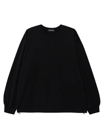 Back Slit String Long Sleeved T-Shirt Black - THEN OUR - BALAAN 1